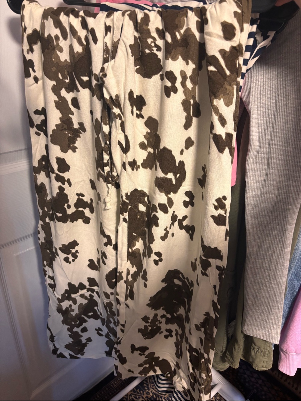 Women's cow print linen pants